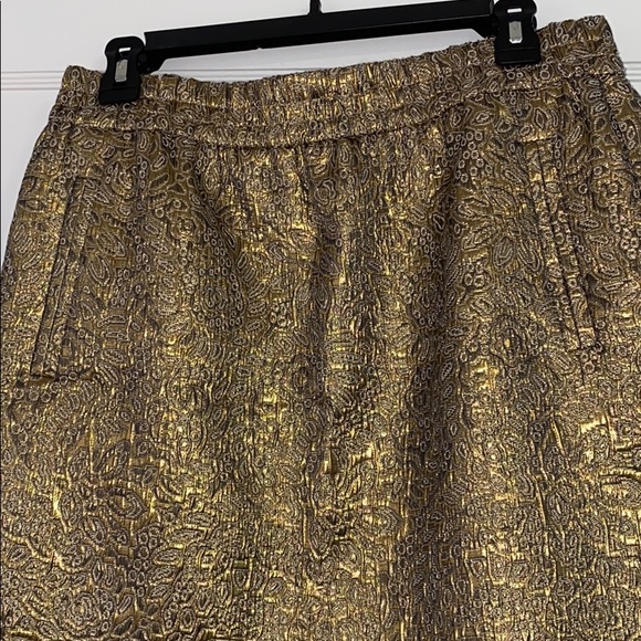 LOFT GOLD PATTERN SKIRT w/ POCKETS (sz M) - Picture 2 of 4